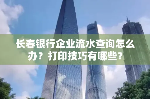 长春银行企业流水查询怎么办?打印技巧有哪些?