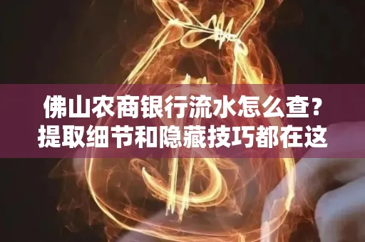 佛山农商银行流水怎么查?提取细节和隐藏技巧都在这了